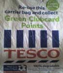 A TESCO carry bag displaying a CSR initiative by the company